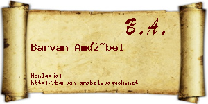 Barvan Amábel névjegykártya